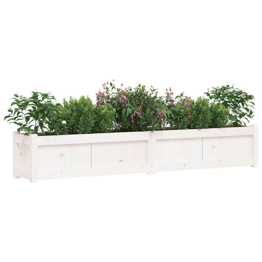 vidaXL Plantenbakken 2 st cm massief grenenhout wit afbeelding