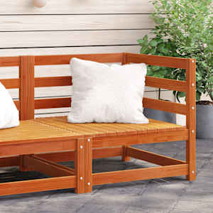 Vrtni kotni kavč voščeno rjav 70x70x67 cm trdna borovina