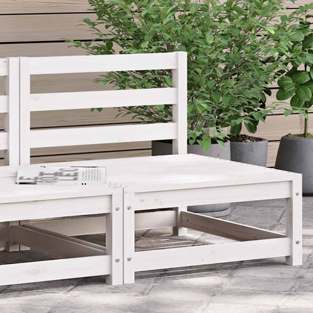 vidaXL Gartensofa ohne Armlehnen Weiß 70x70x67 cm Massivholz Kiefer