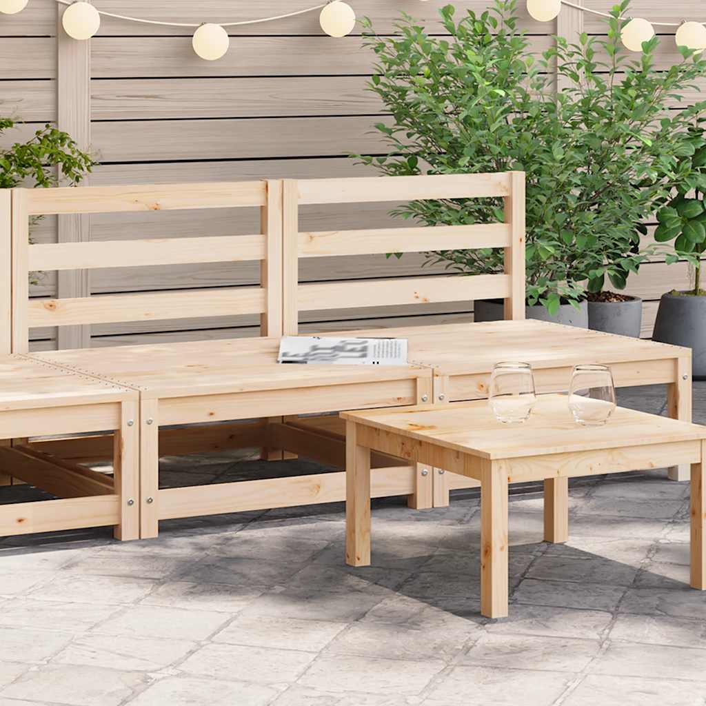 vidaXL Käsinojaton puutarhansohva 2 kpl 70x70x67 cm täysi mänty