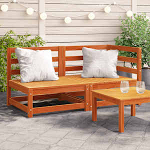 Vrtni kavč dvosed voščeno rjava trdna borovina