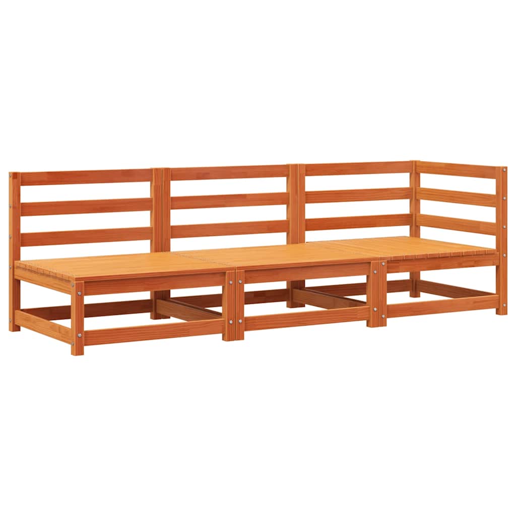 Thumbnail - vidaXL Gartensofa 3-Sitzer Wachsbraun Massivholz Kiefer