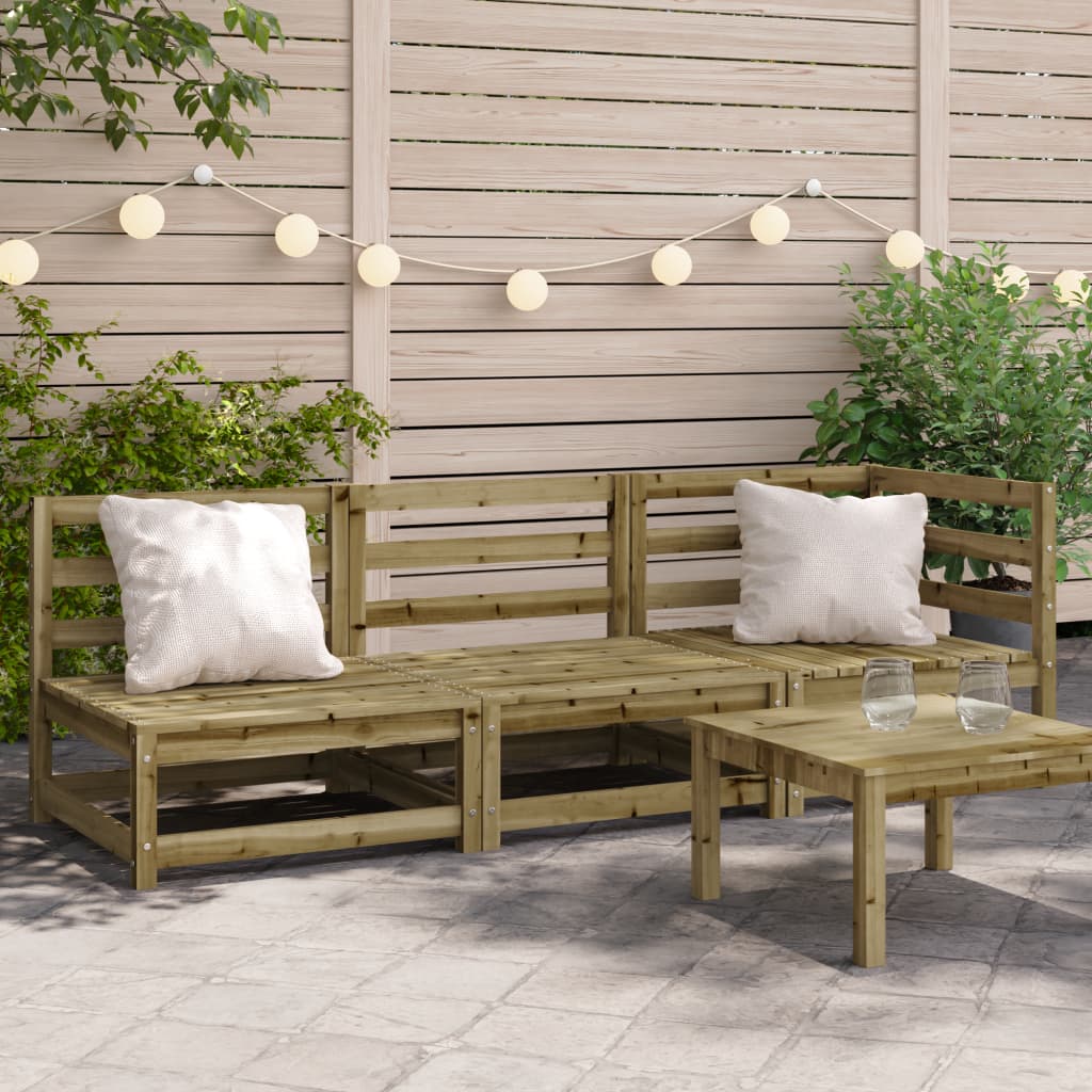 vidaXL Canapea de grădină cu 3 locuri, lemn de pin tratat