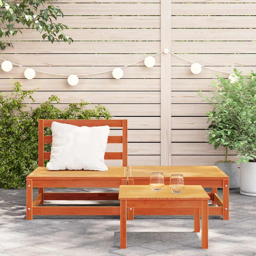 Thumbnail - vidaXL Gartensofa ohne Armlehnen mit Fußhocker Wachsbraun Kiefernholz