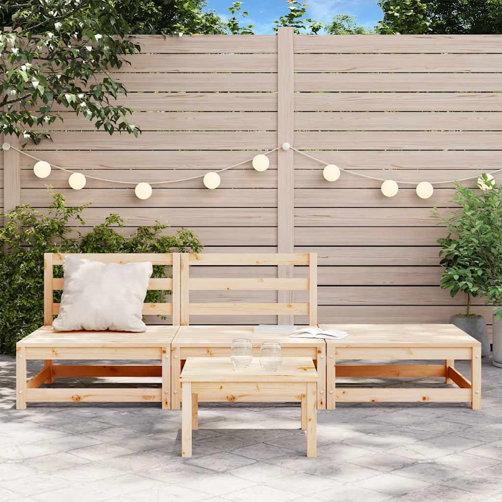Thumbnail - vidaXL Gartensofa ohne Armlehnen mit Fußhocker Massivholz Kiefer