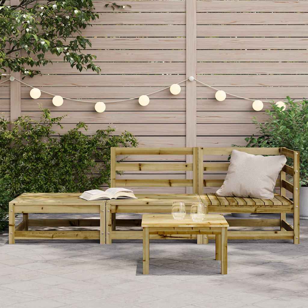 Thumbnail - vidaXL Gartensofa mit Hocker 2-Sitzer Kiefernholz Imprägniert