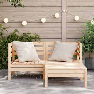 Zahradní pohovka 2místná s podnožkou masivní borové dřevo - obrázek 3