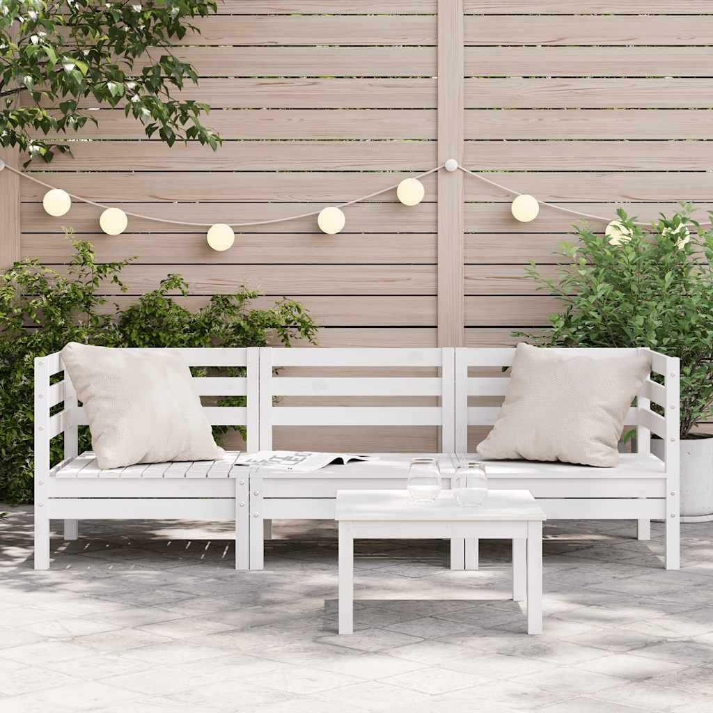 Thumbnail - vidaXL Gartensofa 3-Sitzer Weiß Massivholz Kiefer