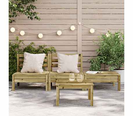 vidaXL Garden Sofa 3-Seater Impregnated Wood Pine