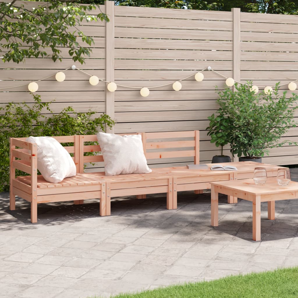 vidaXL Canapea de grădină cu 4 locuri, lemn masiv douglas