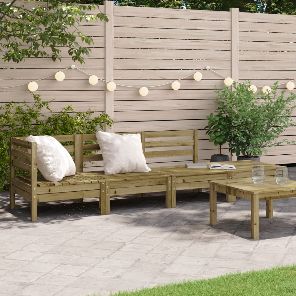 vidaXL Canapea de grădină cu 4 locuri, lemn de pin tratat