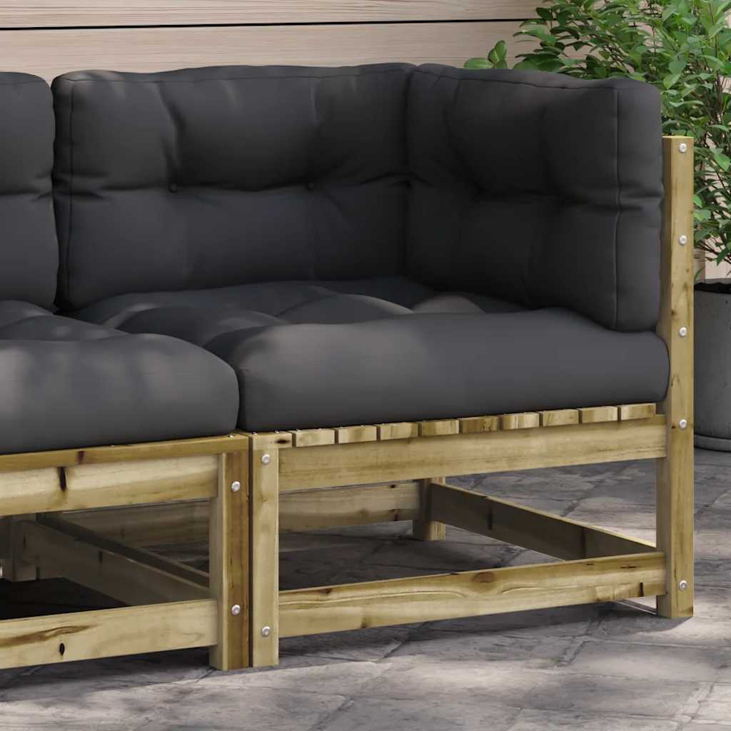 vidaXL Garten-Ecksofa mit Kissen Kiefernholz Imprägniert