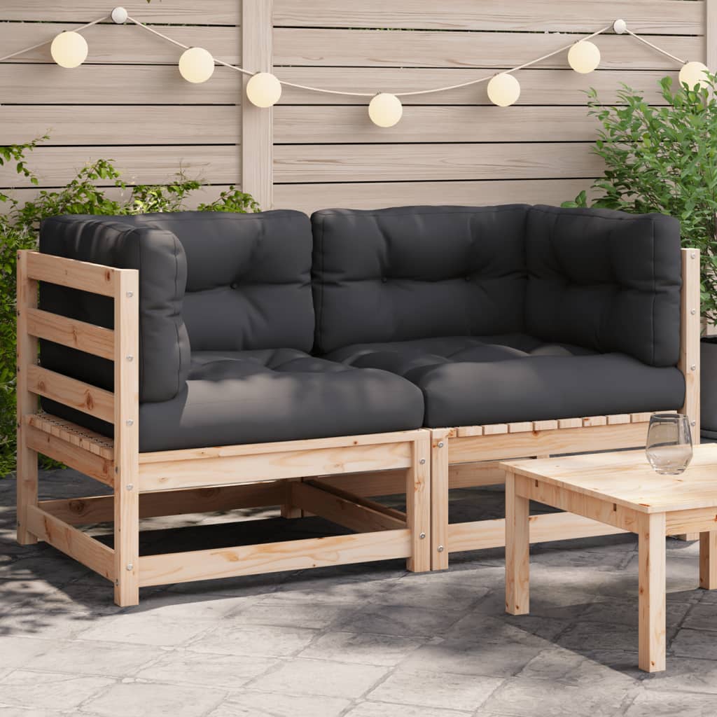 vidaXL Garten-Ecksofas mit Kissen 2 Stk. Massivholz Kiefer