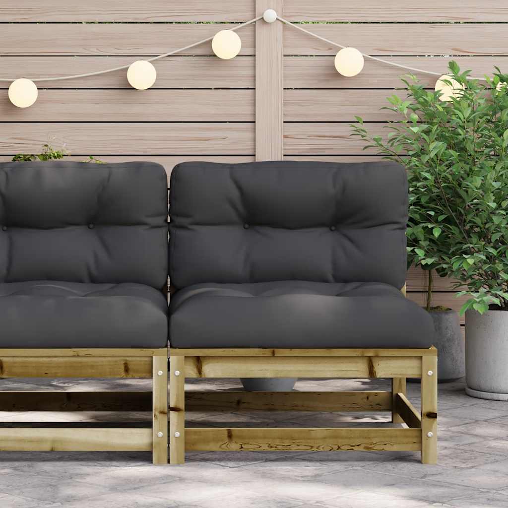 vidaXL Tuinbank zonder armleuningen met kussens hout afbeelding