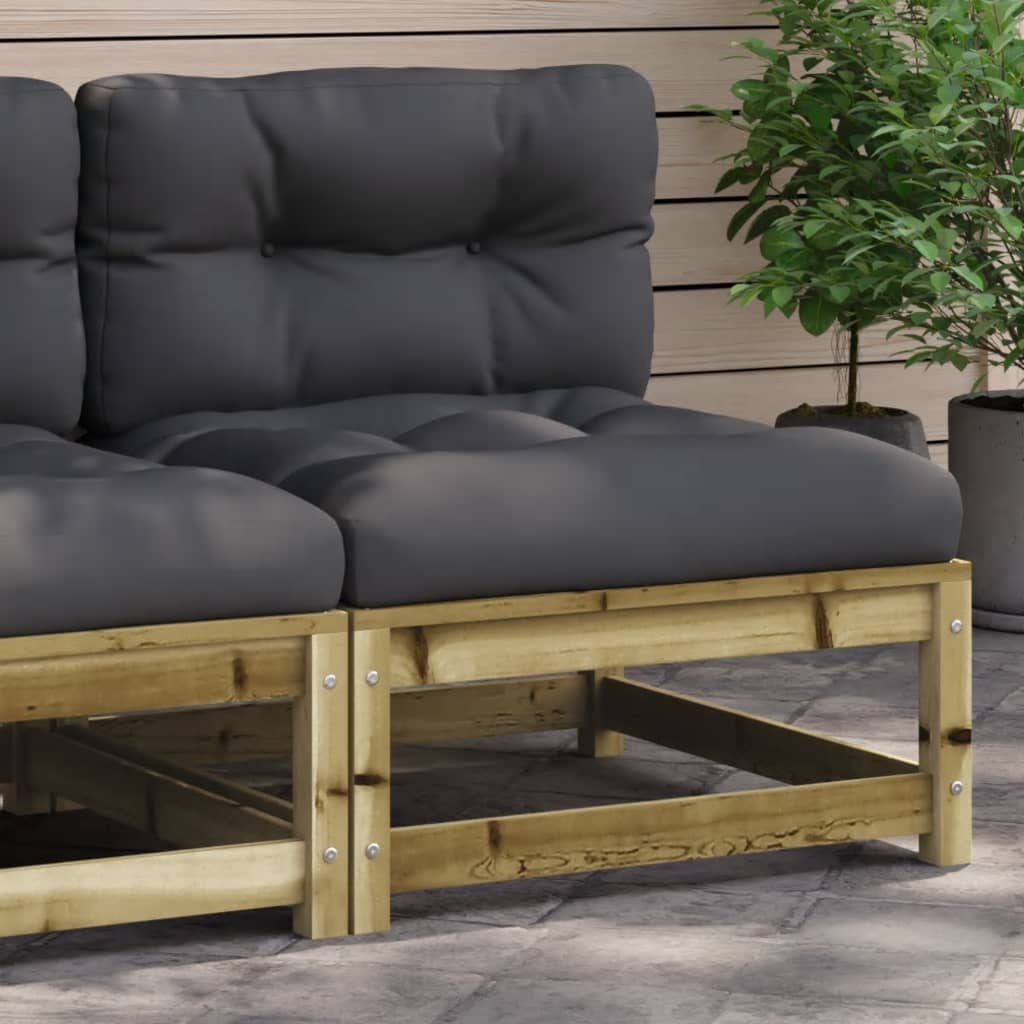 vidaXL Gartensofa ohne Armlehnen mit Kissen Kiefernholz Imprägniert