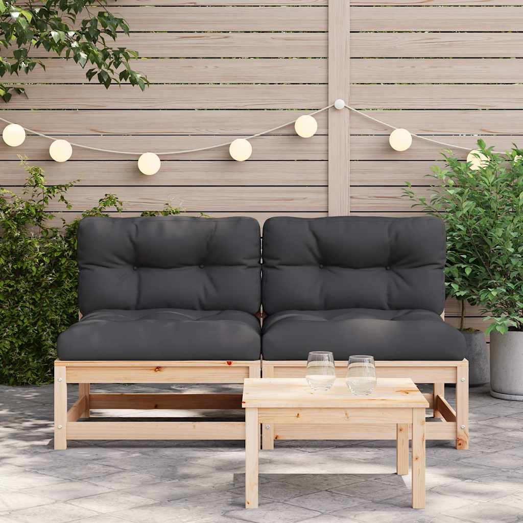 Thumbnail - vidaXL Gartensofas ohne Armlehnen mit Kissen 2 Stk. Massivholz Kiefer