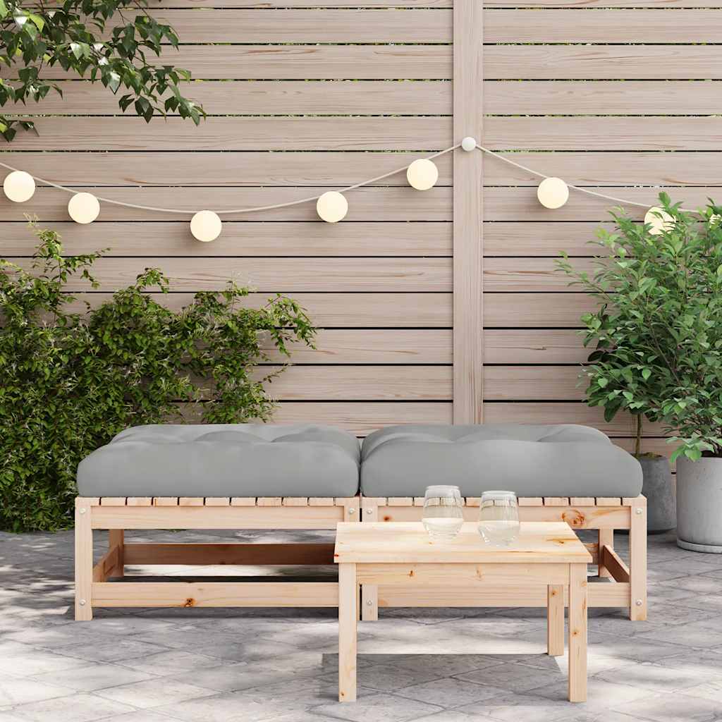 Thumbnail - vidaXL Gartenhocker mit Kissen 2 Stk. Massivholz Kiefer