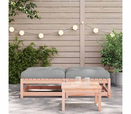 vidaXL Gartenhocker mit Kissen 2 Stk. Massivholz Douglasie