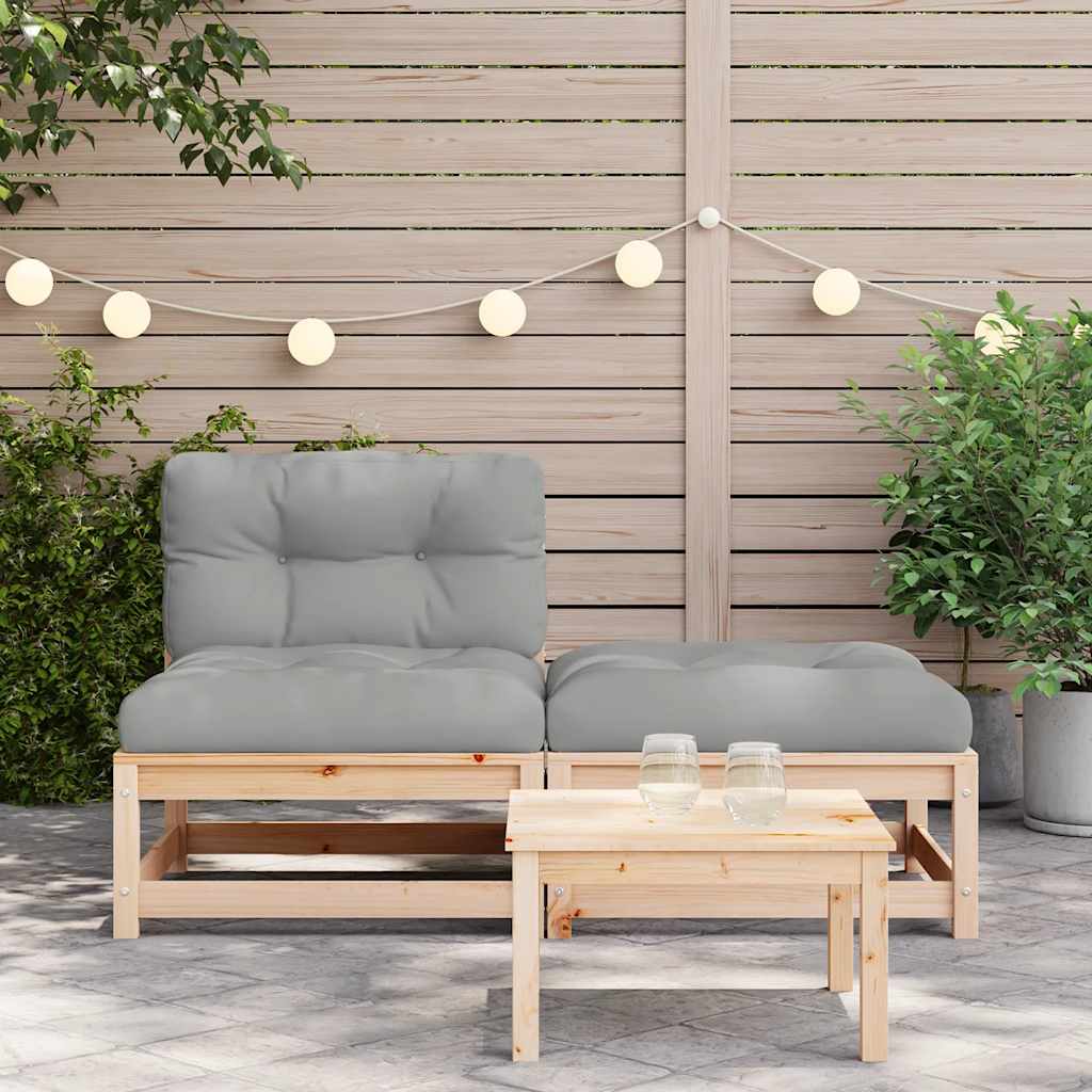 Thumbnail - vidaXL Gartensofa ohne Armlehnen mit Kissen und Hocker