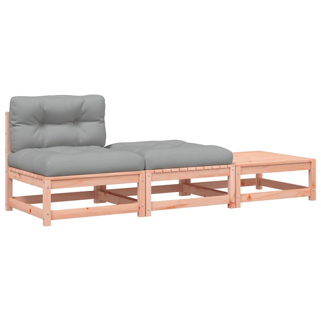 Thumbnail - vidaXL Gartensofa ohne Armlehnen mit Kissen und Hockern