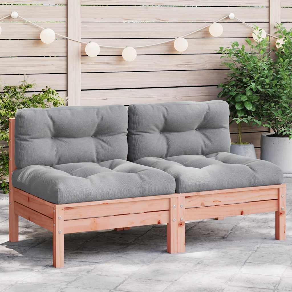vidaXL Gartensofa ohne Armlehnen mit Kissen 2Stk. Massivholz Douglasie