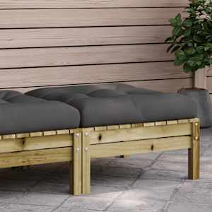 Vrtni stolček za noge z blazino impregnirana borovina