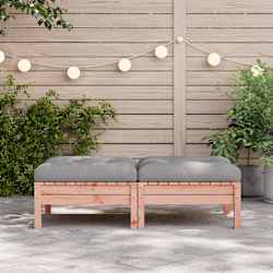 vidaXL Garden Footstools with Cushions 2 pcs Solid Wood Douglas