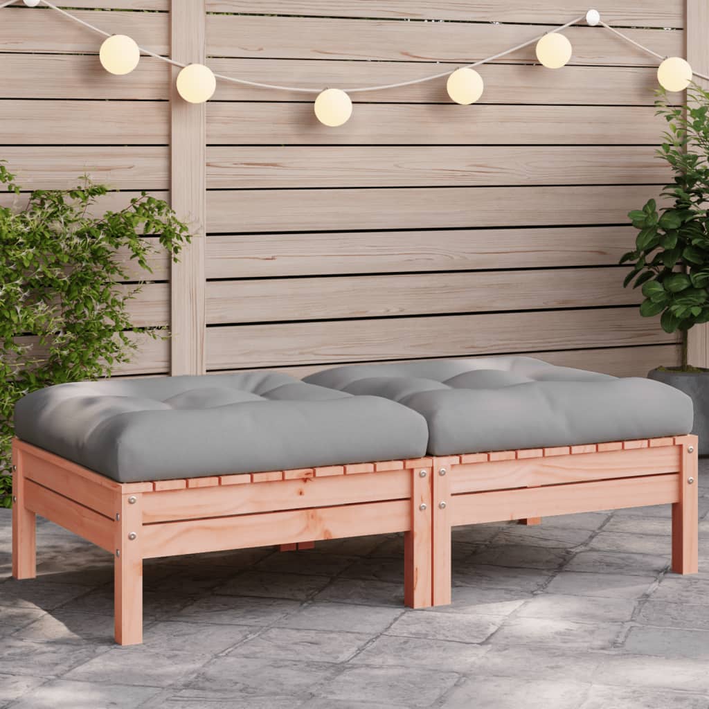 vidaXL Garden Footstools with Cushions 2 pcs Solid Wood Douglas