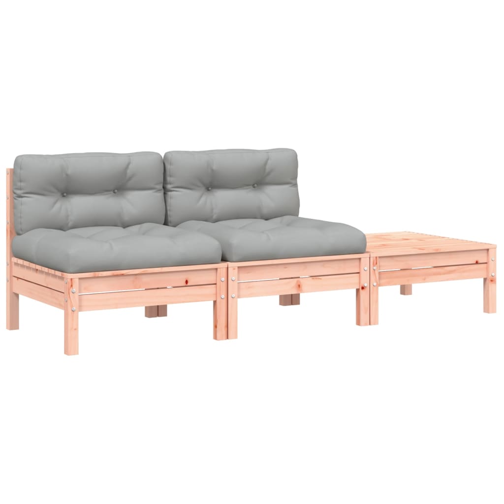 Thumbnail - vidaXL Gartensofa mit Kissen und Hocker 2-Sitzer