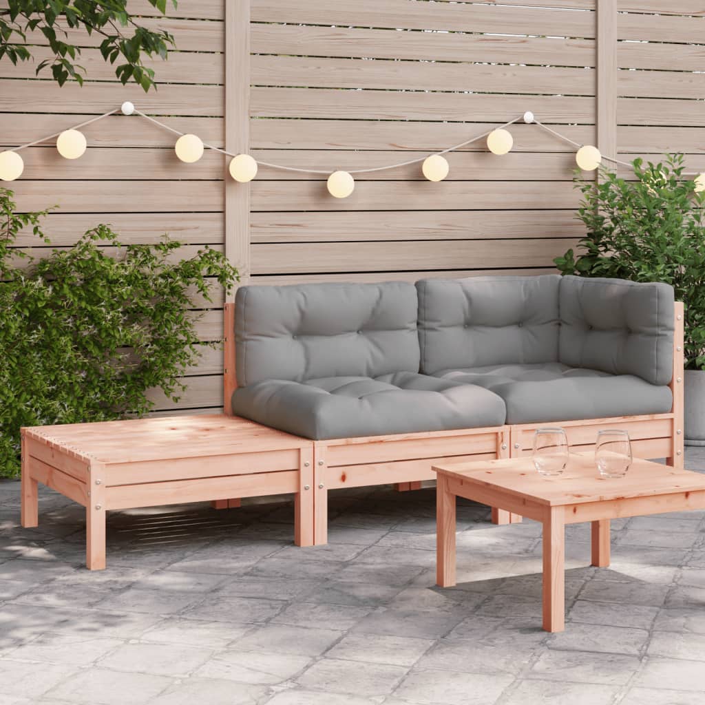 vidaXL Gartensofa mit Kissen und Fußhocker Massivholz Douglasie