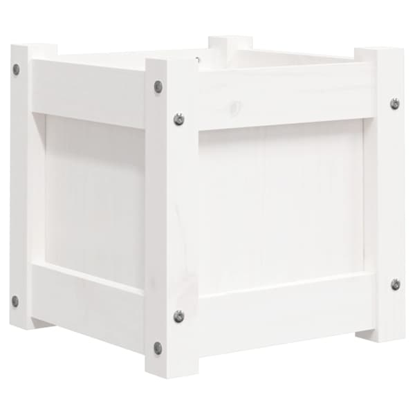 vidaXL aia taimekast, valge, 31 x 31 x 31 cm, toekas m&auml;nnipuit