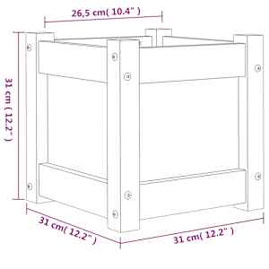 Zahradní truhlík 31 x 31 x 31 cm impregnované borové dřevo - obrázek 11