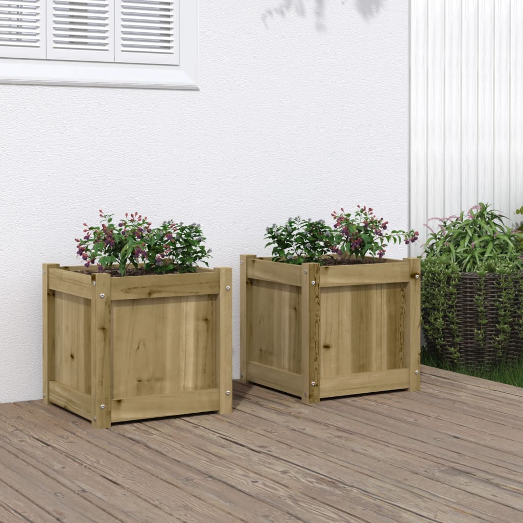 vidaXL Jardiniere de gradina , 2 buc., lemn de pin impregnat