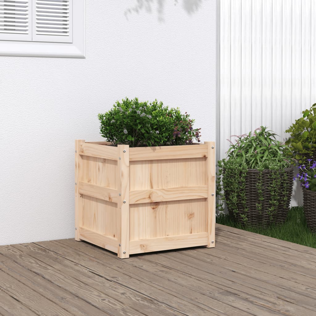 vidaXL Jardiniere de grădină, 50x50x50 cm, lemn masiv de pin