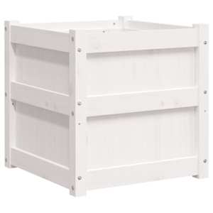 vidaXL aia taimekast, valge, 50 x 50 x 50 cm, toekas m&auml;nnipuit