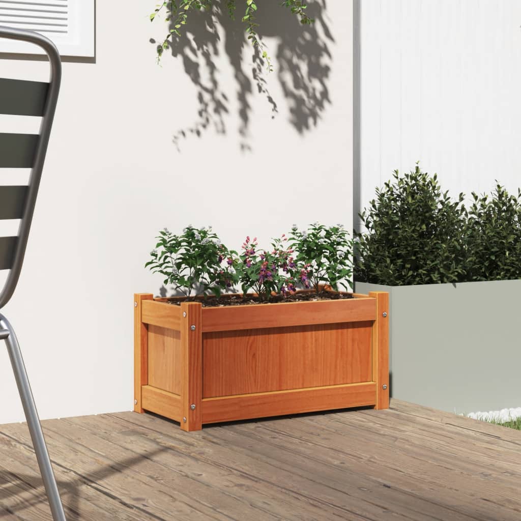 vidaXL Plantenbak 60x31x31 cm massief grenenhout wasbruin afbeelding