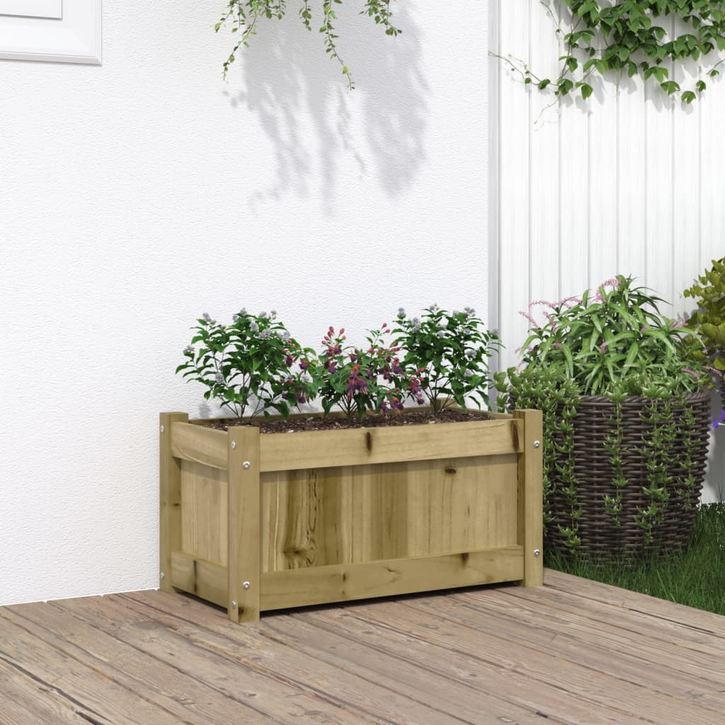 vidaXL Jardinieră de grădină, 60x31x31 cm, lemn de pin impregnat