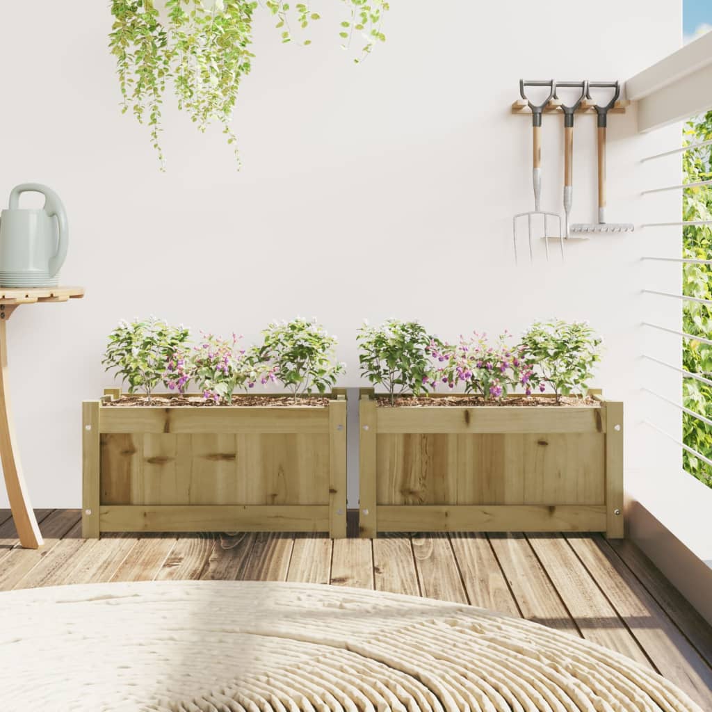 vidaXL Plantenbakken 2 st cm geïmpregneerd hout afbeelding