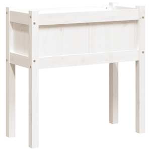 vidaXL jalgadega aia taimekast, valge, 70 x 31 x 70 cm, m&auml;nnipuit