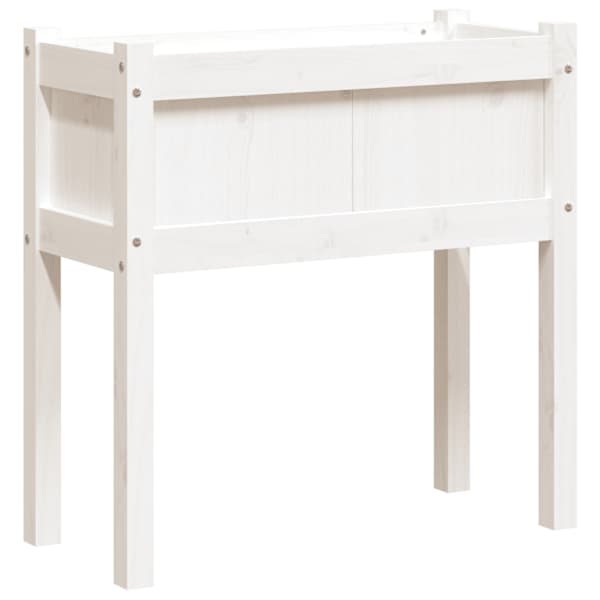 vidaXL jalgadega aia taimekast, valge, 70 x 31 x 70 cm, m&auml;nnipuit