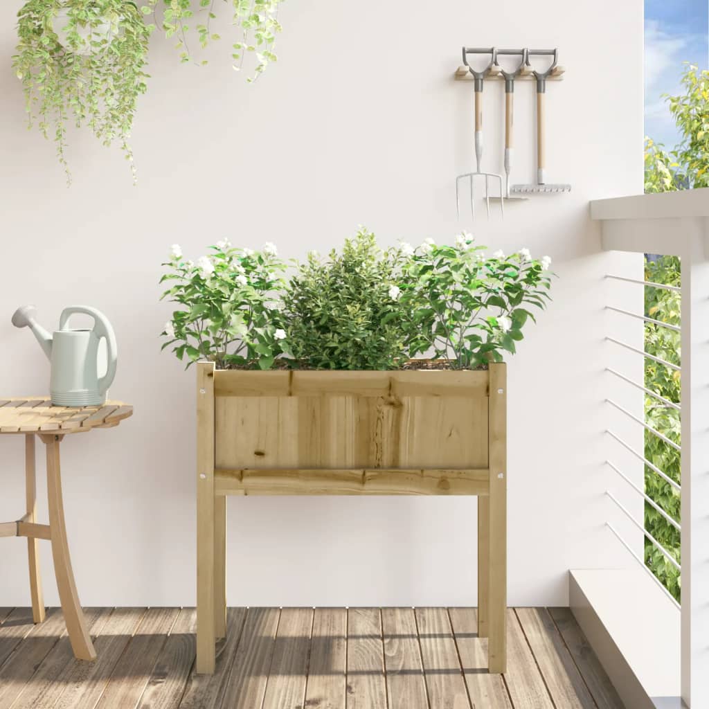 vidaXL Plantenbak met poten 70x31x70 cm geïmpregneerd grenenhout afbeelding