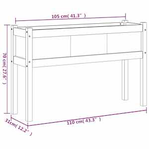 Zahradní truhlík s nohami 110 x 31 x 70 cm masivní borové dřevo - obrázek 11