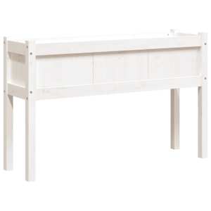 vidaXL jalgadega aia taimekast, valge, 110 x 31 x 70 cm, m&auml;nnipuit