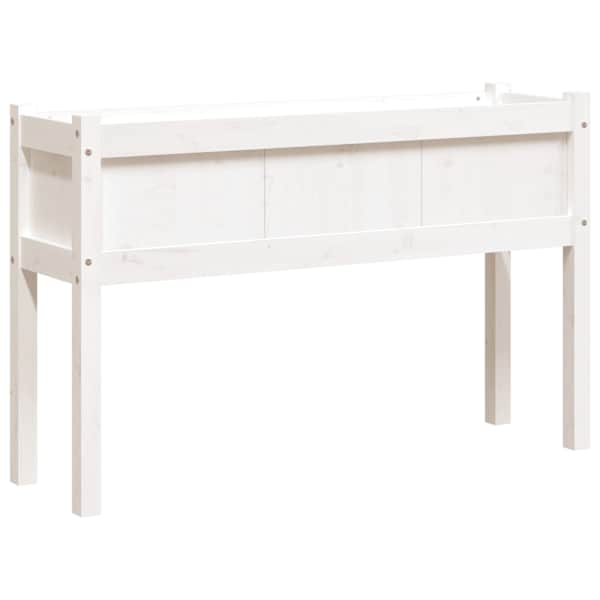 vidaXL jalgadega aia taimekast, valge, 110 x 31 x 70 cm, m&auml;nnipuit