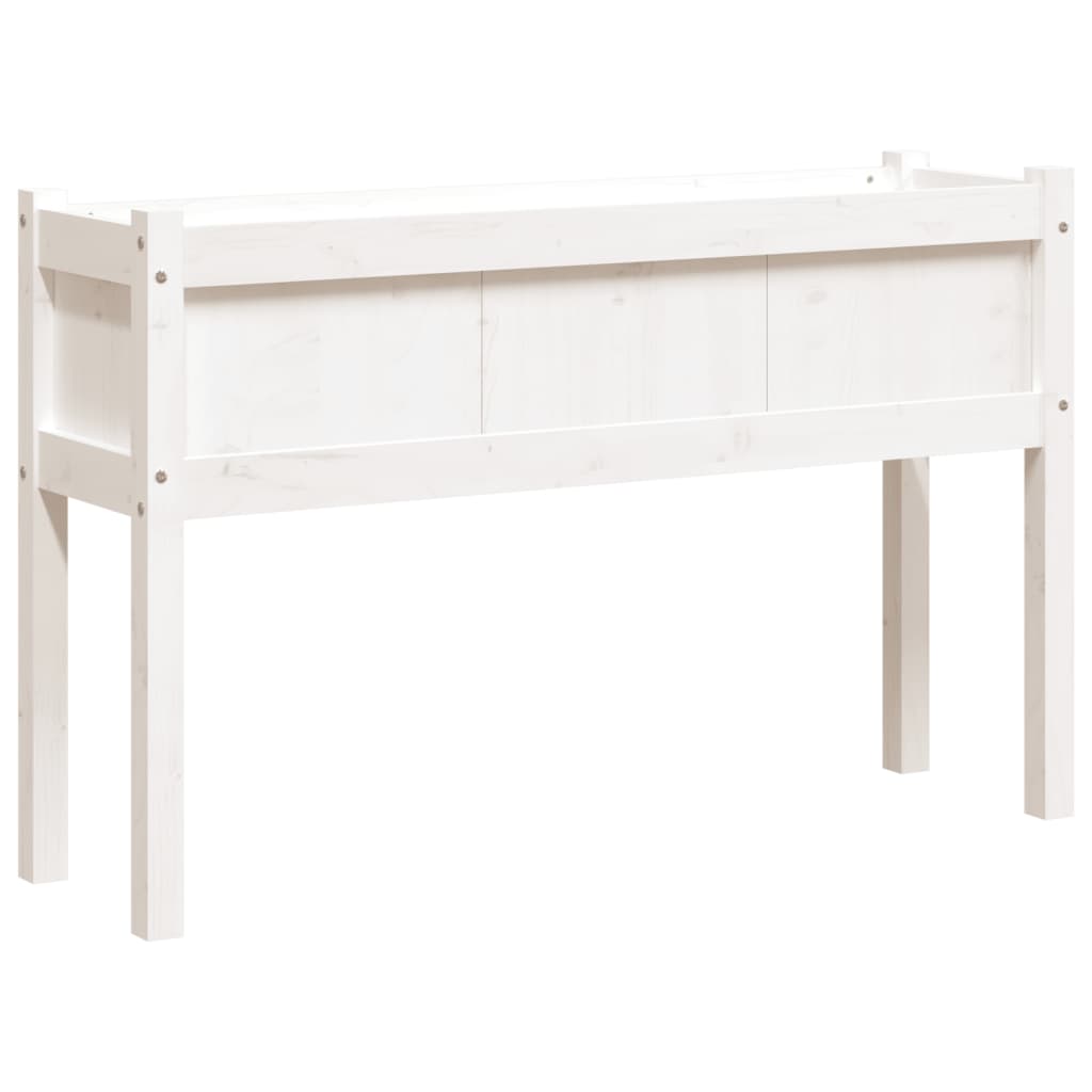 vidaXL Zahradní truhlík s nohami bílý 110x31x70 cm masivní borovice