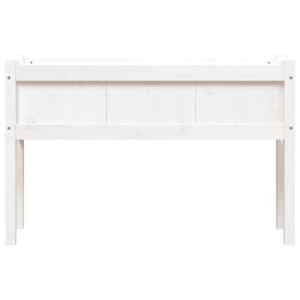 Zahradní truhlík s nohami bílý 110x31x70 cm masivní borovice - obrázek 5