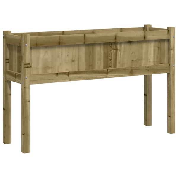 vidaXL jalgadega aia taimekast, 110 x 31 x 70 cm, immutatud m&auml;nnipuit