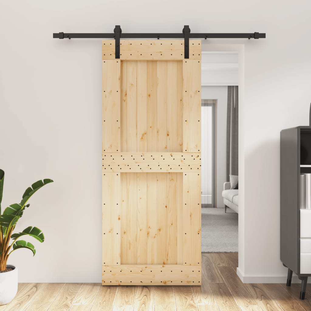 vidaXL Liukuovi asennustarvikkeineen 85x210 cm täysi mänty