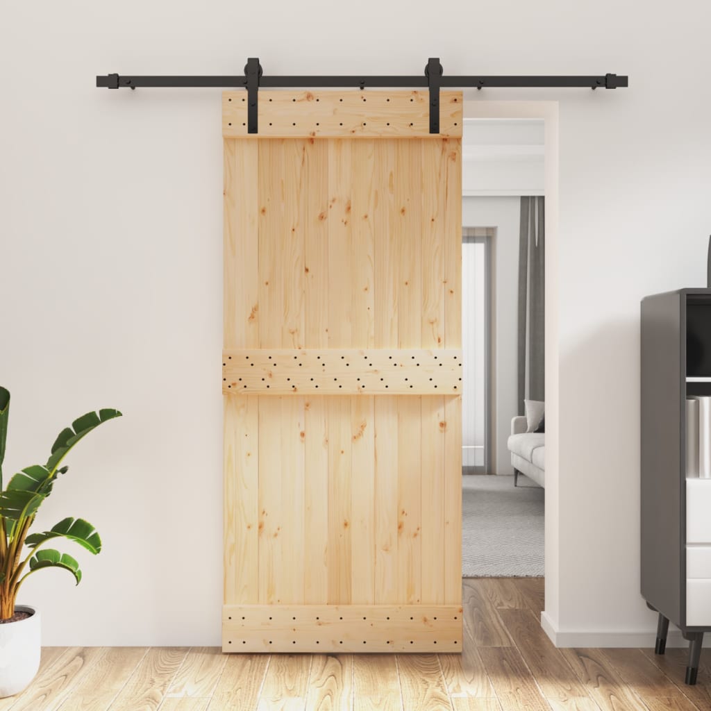 vidaXL Liukuovi asennustarvikkeineen 90x210 cm täysi mänty
