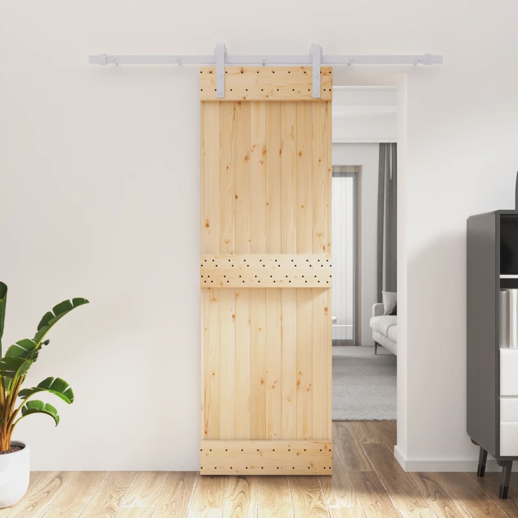 vidaXL Liukuovi asennustarvikkeineen 70x210 cm täysi mänty